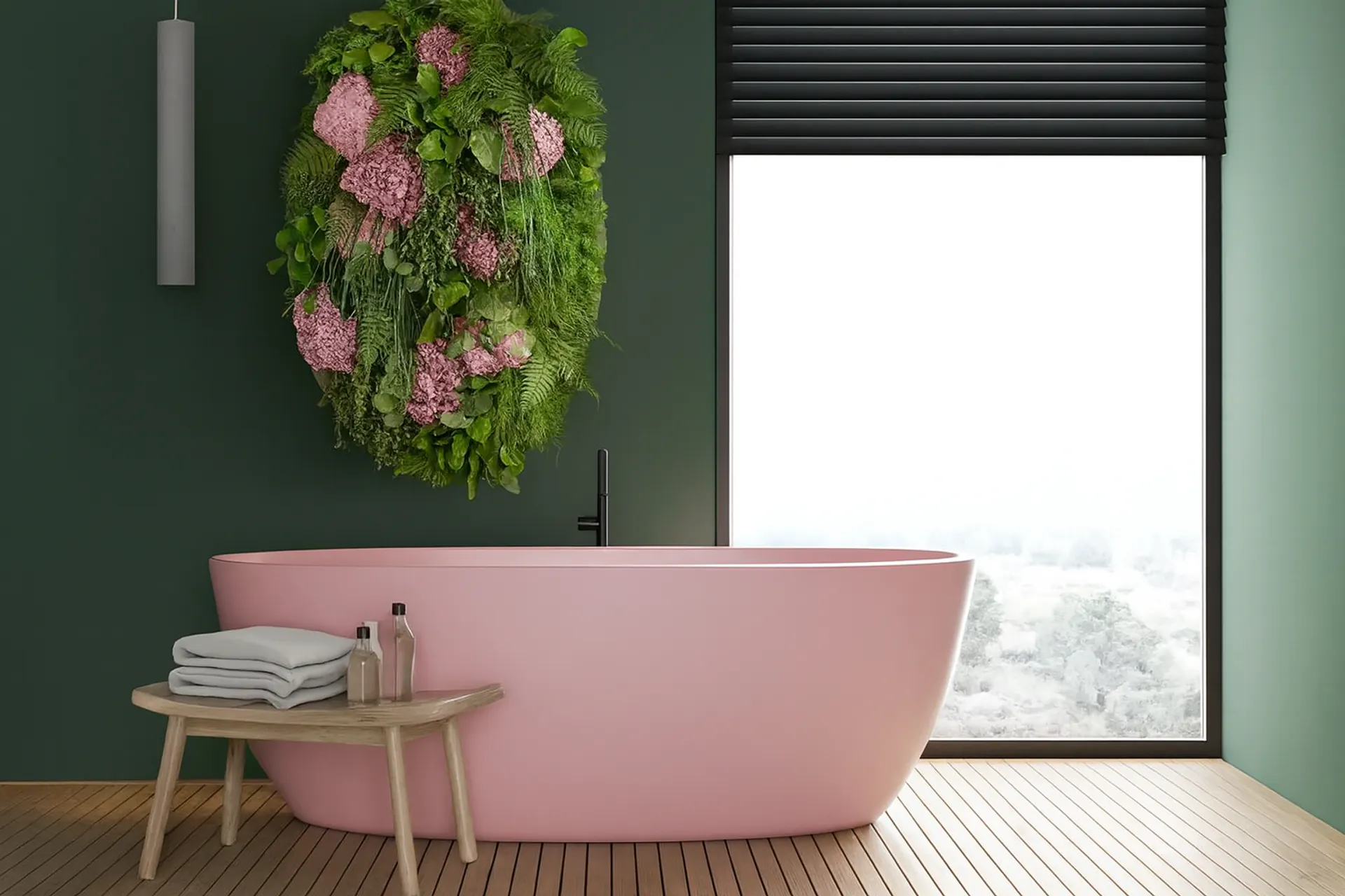 Mur végétal « Spa, salle de bains, bien-être » — Aménagement végétal mural par MOOSMOOS