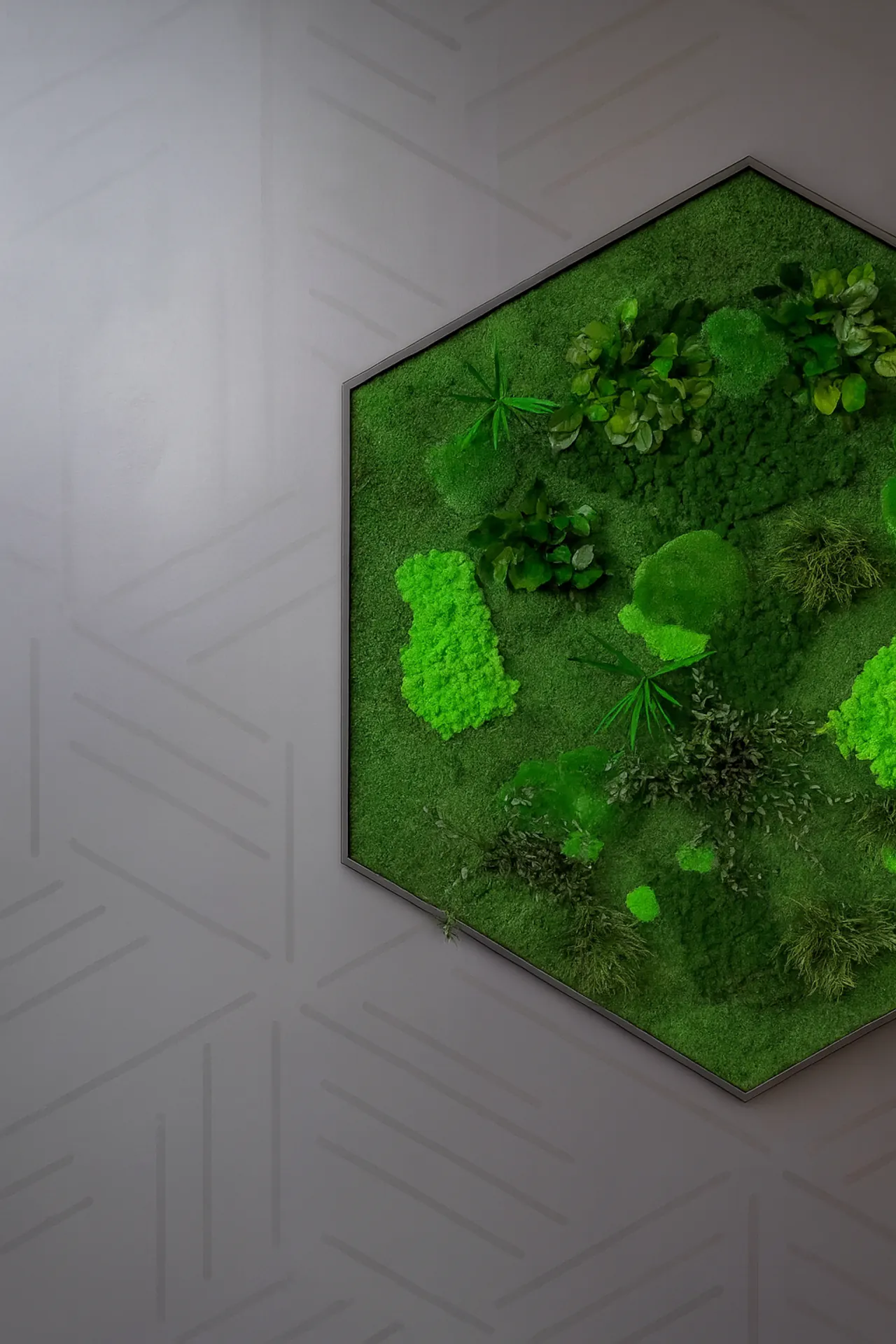 Tableau en mousse « Hexagon » — Décoration murale moderne — Tableaux en mousse de MOOSMOOS