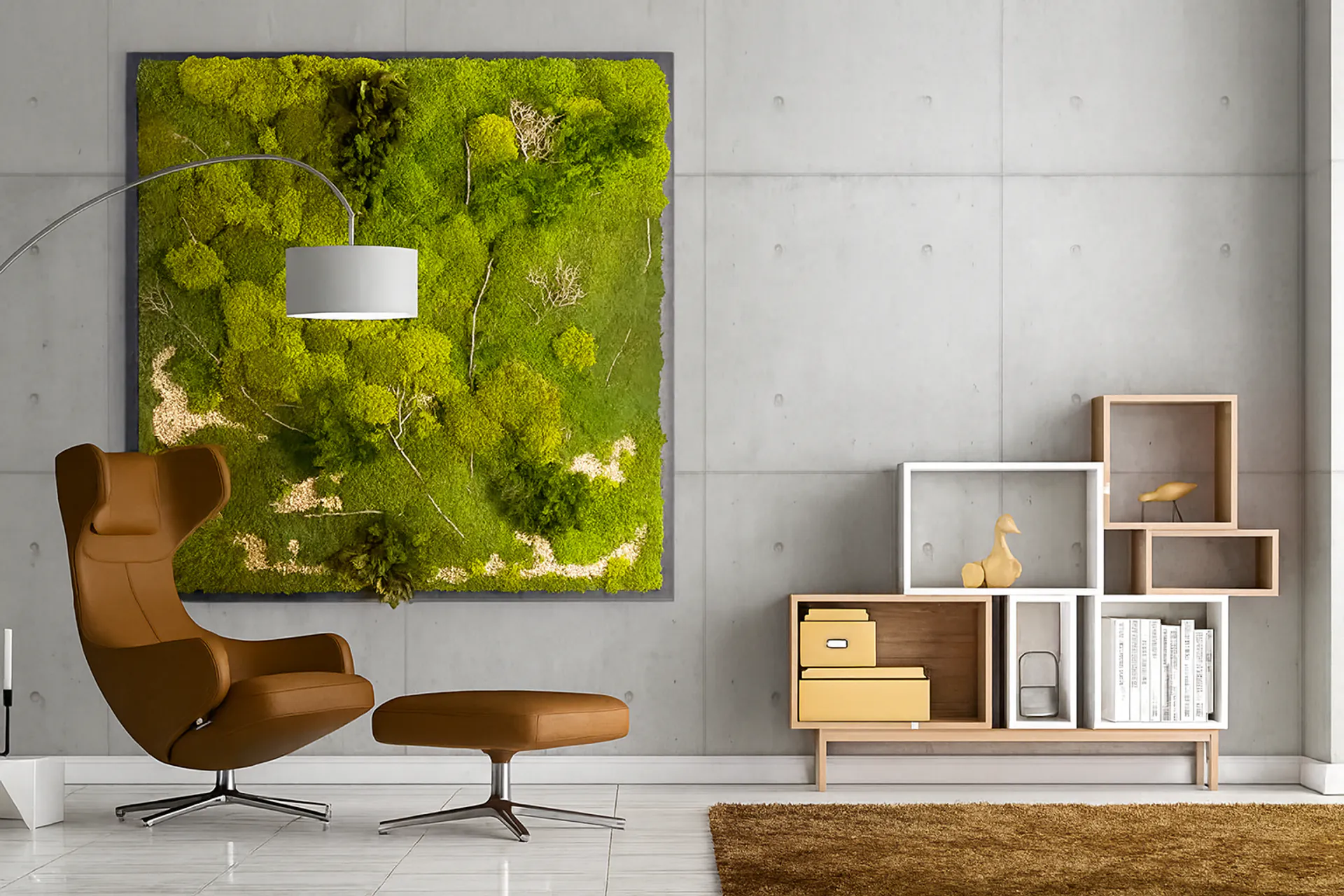Tableau en mousse « Bureau moderne avec coin détente » — Tableaux en mousse de MOOSMOOS