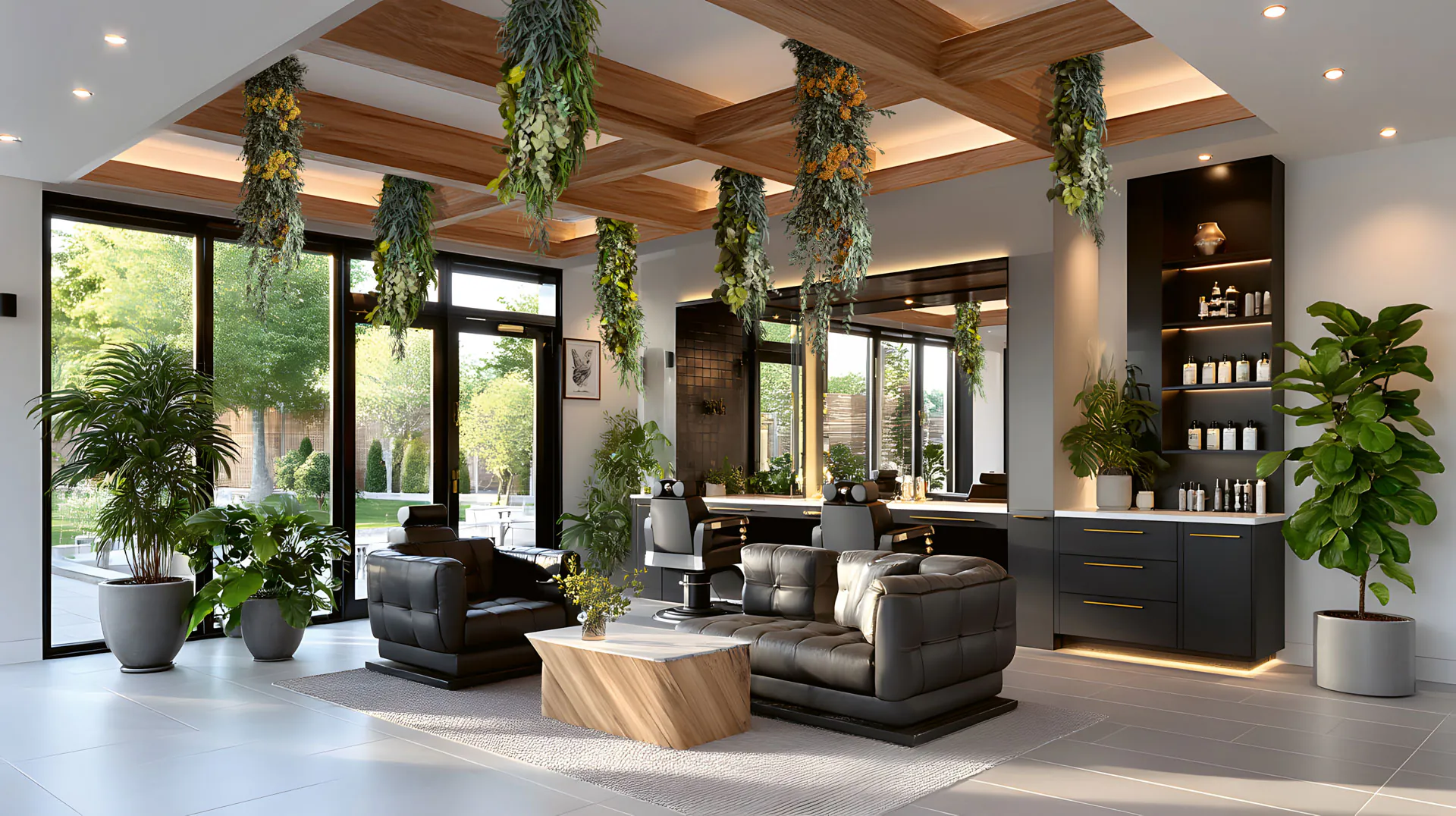Hanging Garden — Végétalisation du plafond · Hall du spa