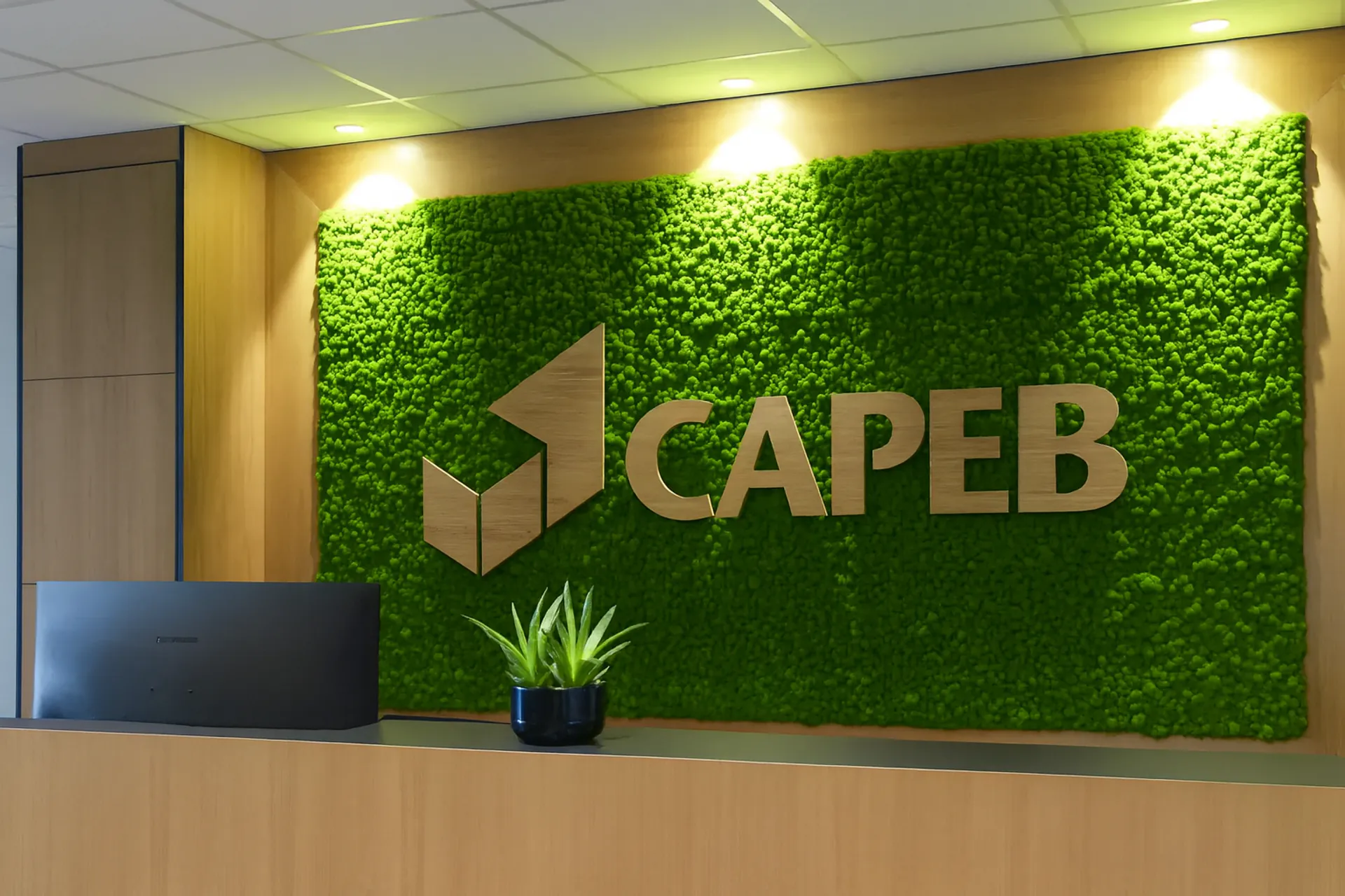 Logo en mousse Capeb Logo d’entreprise Réception — Logo en mousse de MOOSMOOS