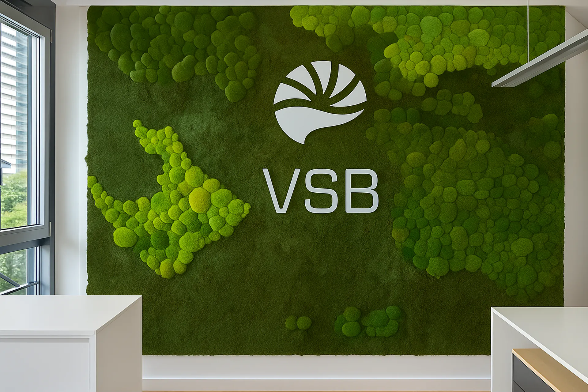 Logo en mousse du bureau VSB — Logo en mousse de MOOSMOOS