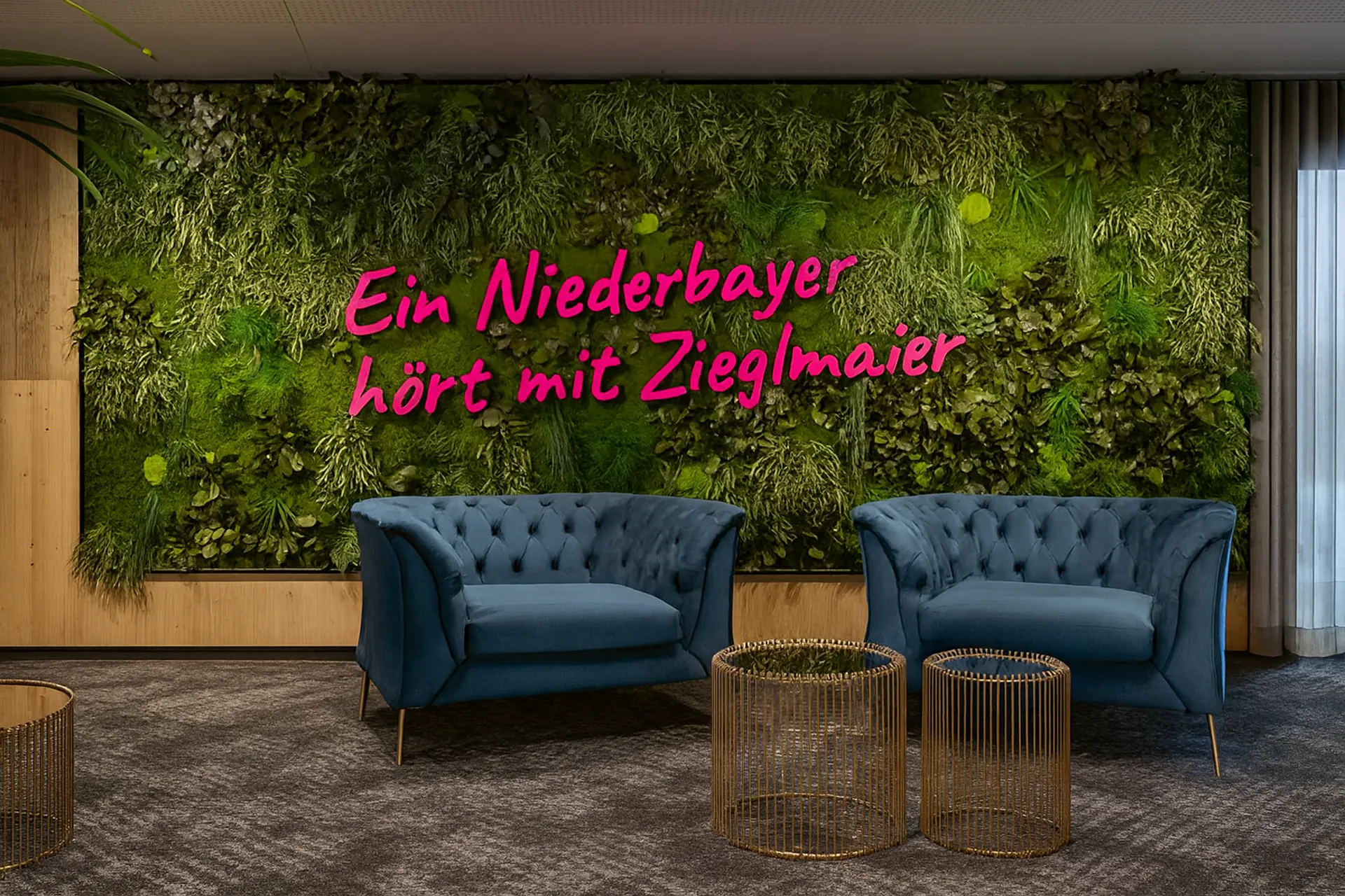 Mur en mousse pour hall d’accueil et bureaux — Végétalisation murale par MOOSMOOS