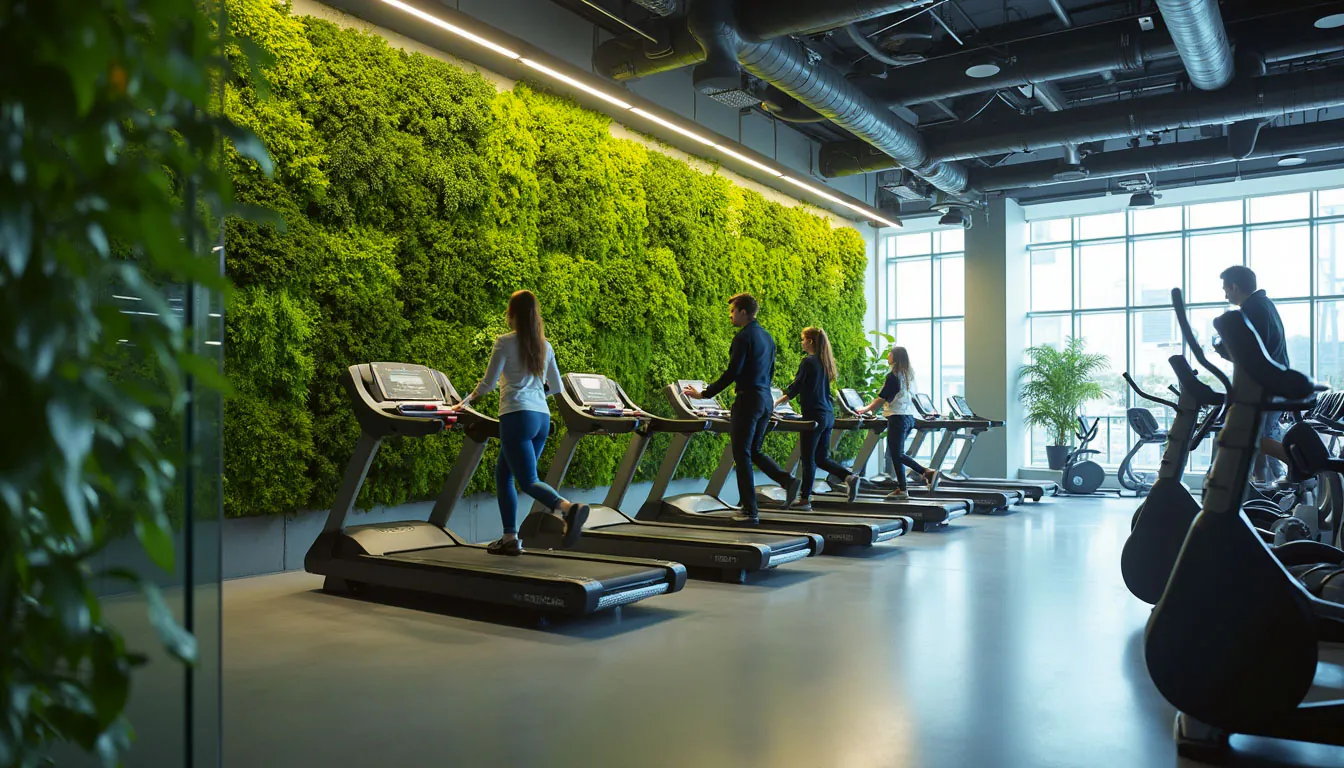 Un mur en mousse dans la salle de sport — une décoration murale naturelle dans l’espace d’entraînement
