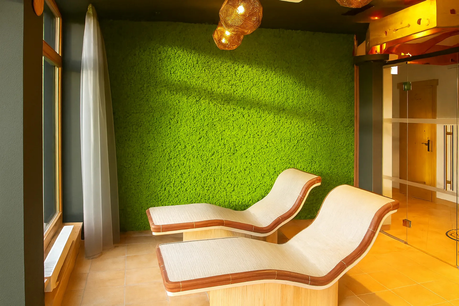 Mur en mousse, espace bien-être, espace détente, spa — Végétalisation murale par MOOSMOOS