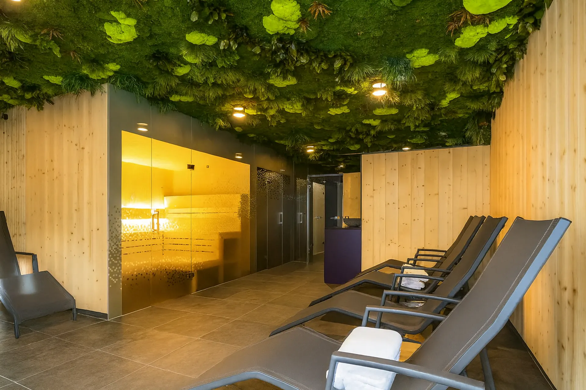 Hanging Garden Wellness Spa : végétalisation de plafond — Végétalisation de plafond par MOOSMOOS