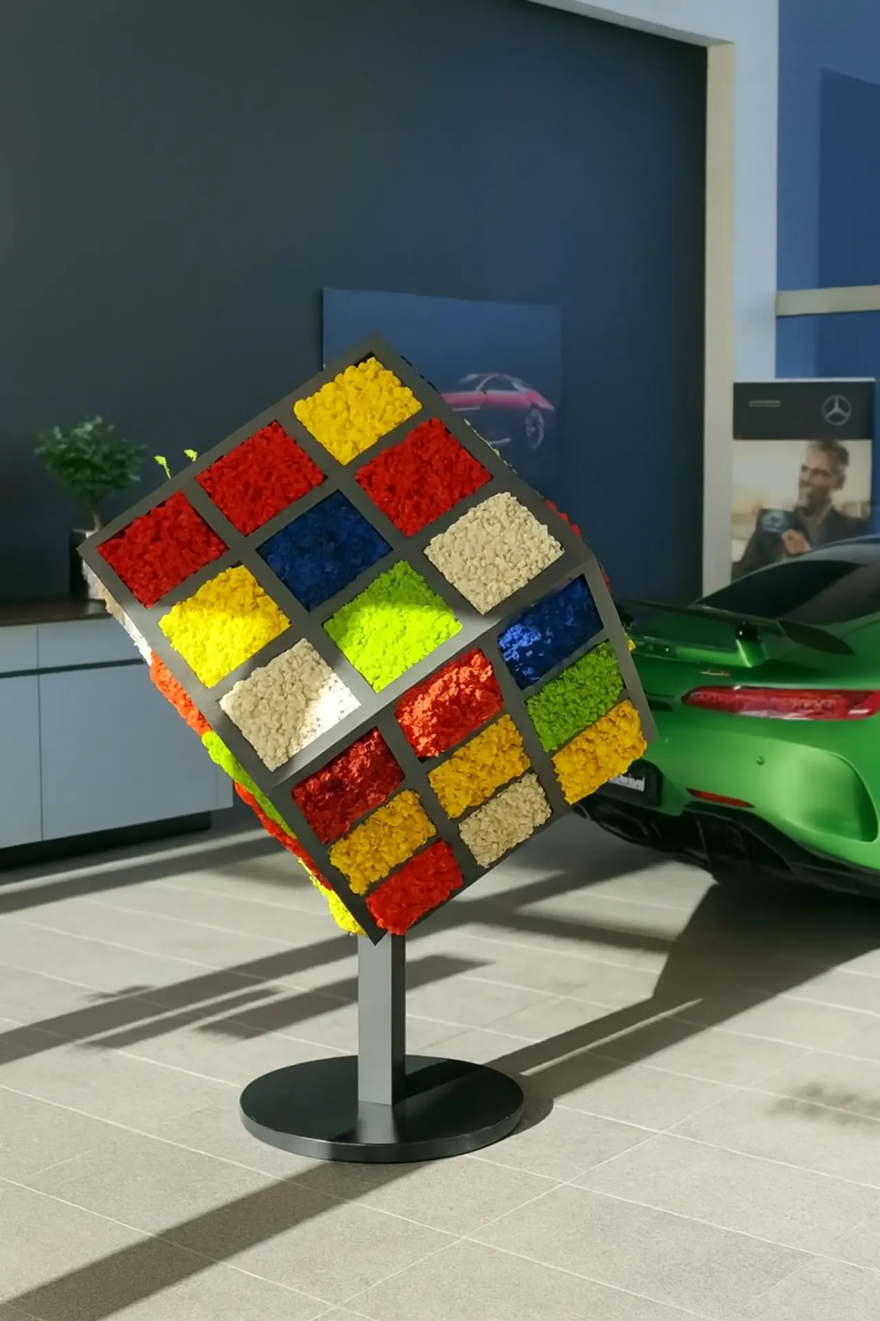 Exposition « Tableau en mousse » : installation artistique autour du Rubik’s Cube — Tableaux en mousse de MOOSMOOS