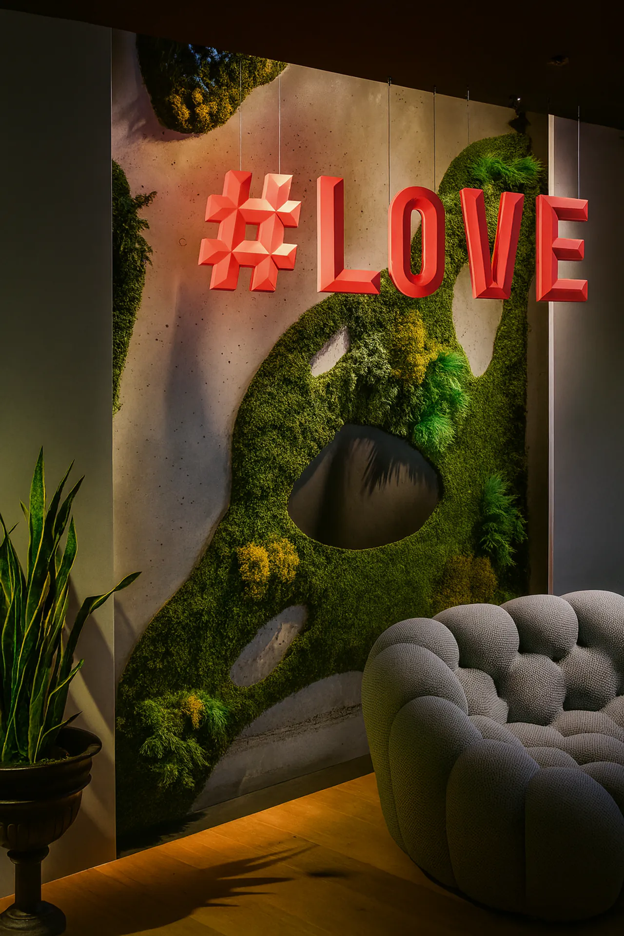 Graphisme et message — Projet de mur en mousse de MOOSMOOS